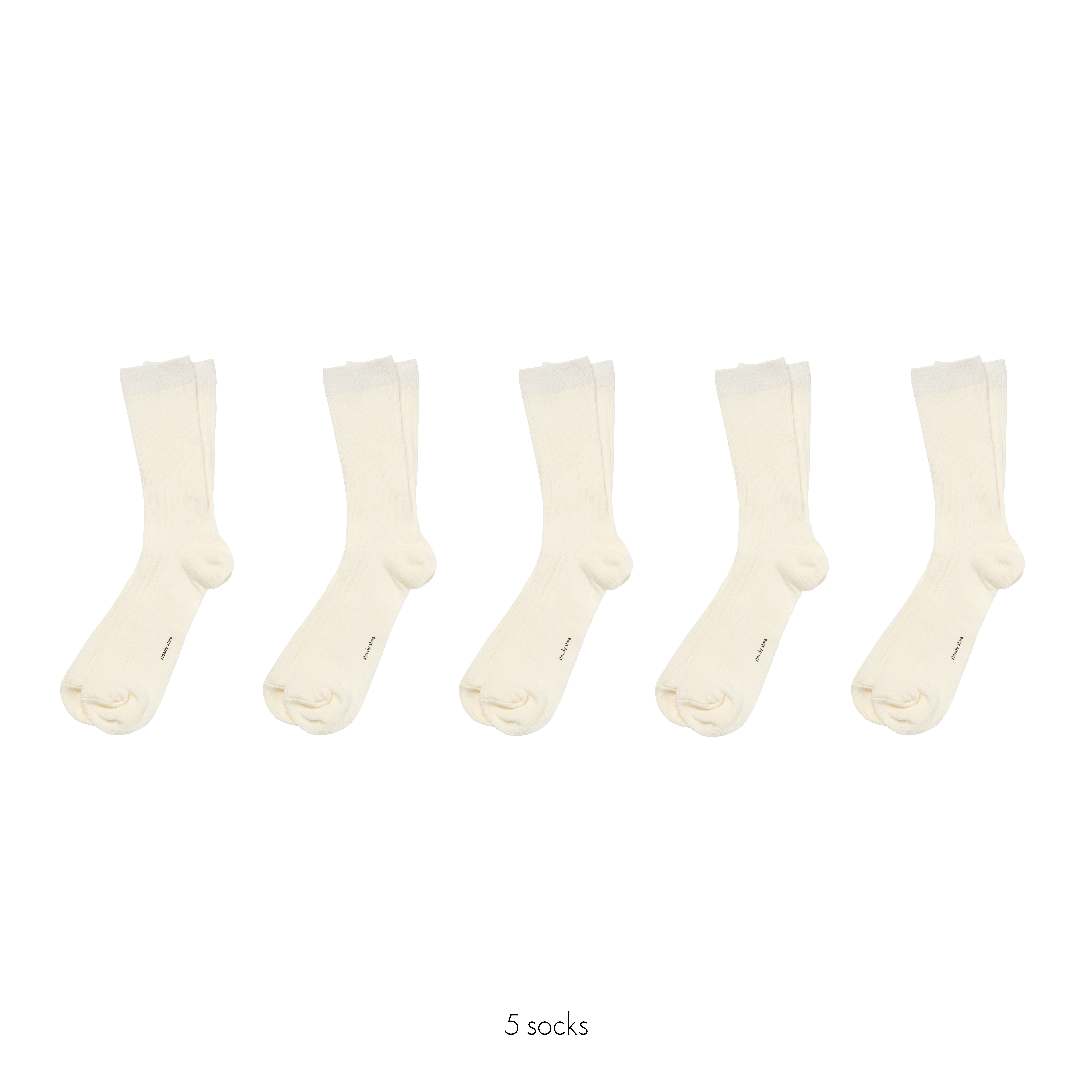 5 Socks Cotton Creamy