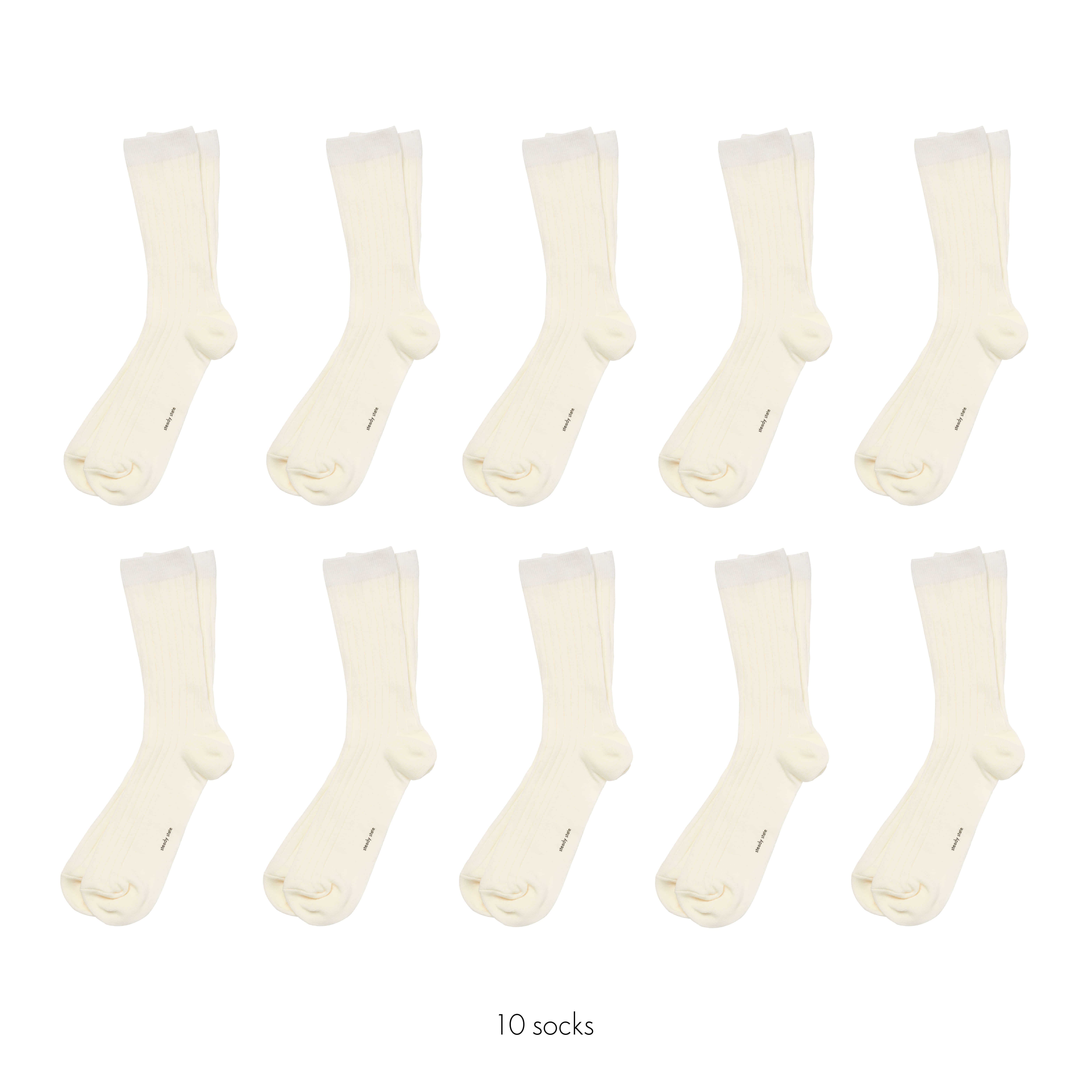 10 Socks Cotton Creamy