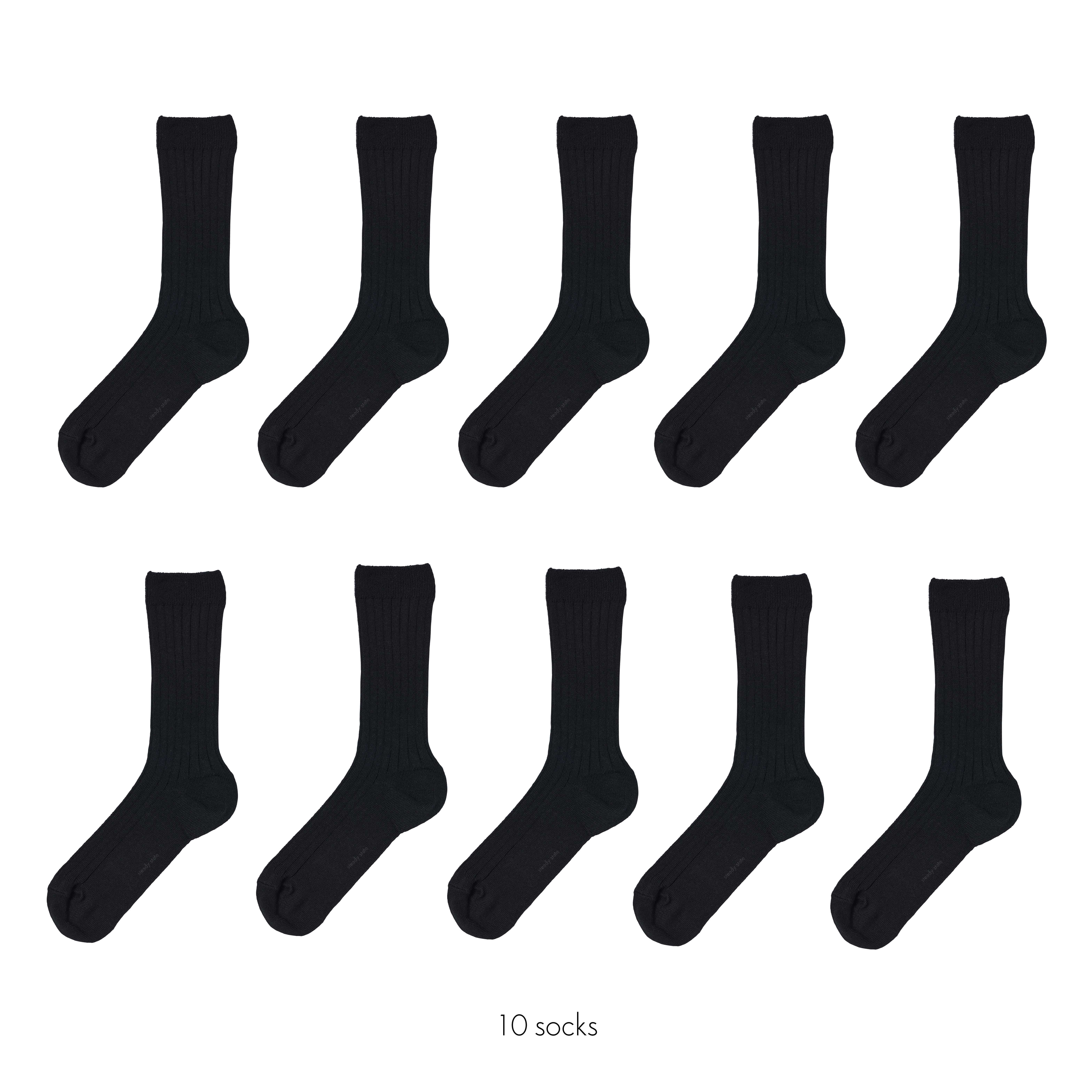 10 Socks Cotton Black Socks